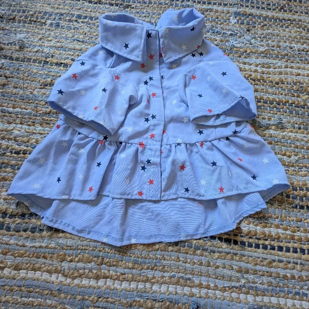 Top Paw Blue Star Dog Dress Large – Americana Patriotic Stars 4th of July